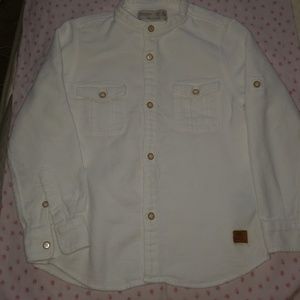Zara Boys white button down shirt size 6
